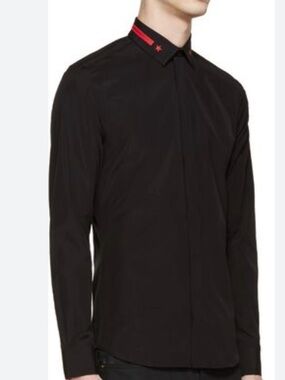 Givenchy SS 2015 Givenchy Black Mafia Red Stars Shirt by Riccardo Tisci